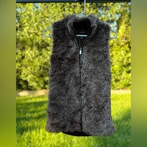 CONFESS Fur Vest in Chocolate Brown Size Small Women’s